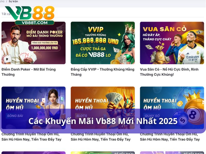 Các khuyến mãi mới cập nhật tại Vb88