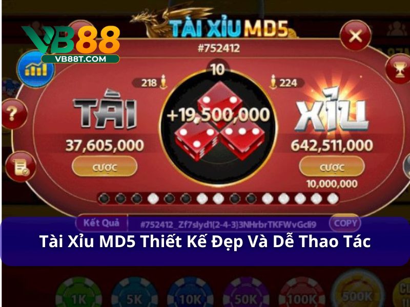 Thiết kế đồ hoạ tài xỉu MD5 đẹp mắt