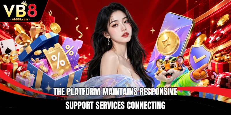 The platform maintains responsive support services connecting
